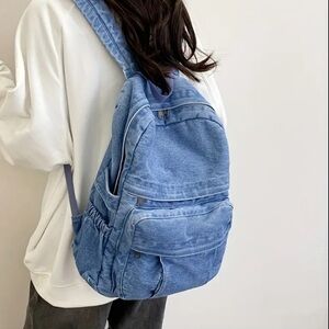 Adorable Blue Denim Backpack brand new soft jean